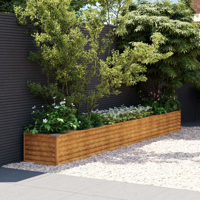 Garden Raised Bed 386X50X36 Cm Corten Steel Opokin