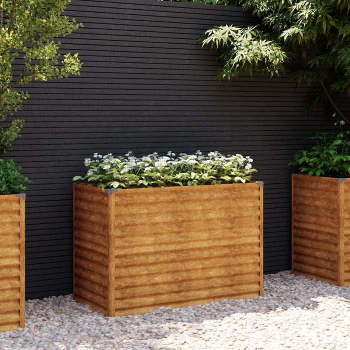 Garden Raised Bed 100X50X69 Cm Corten Steel Opokna
