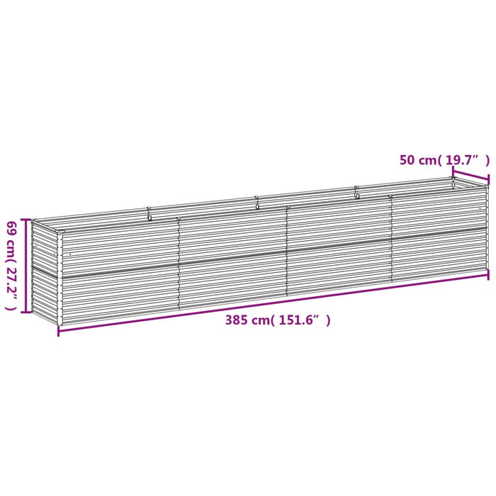 Garden Raised Bed 385X50X69 Cm Corten Steel Opokni