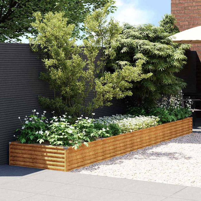 Garden Raised Bed 482X100X36 Cm Corten Steel Opokki