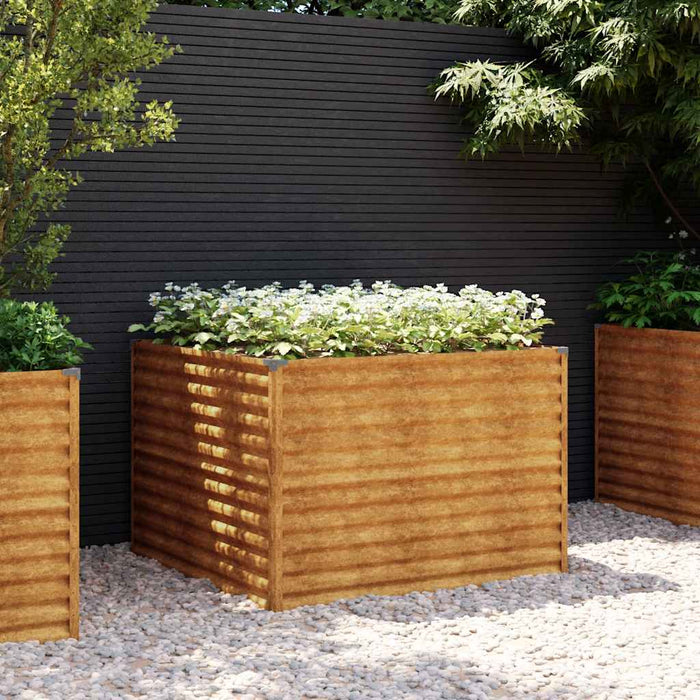 Garden Raised Bed 100X100X69 Cm Corten Steel Opxbbx