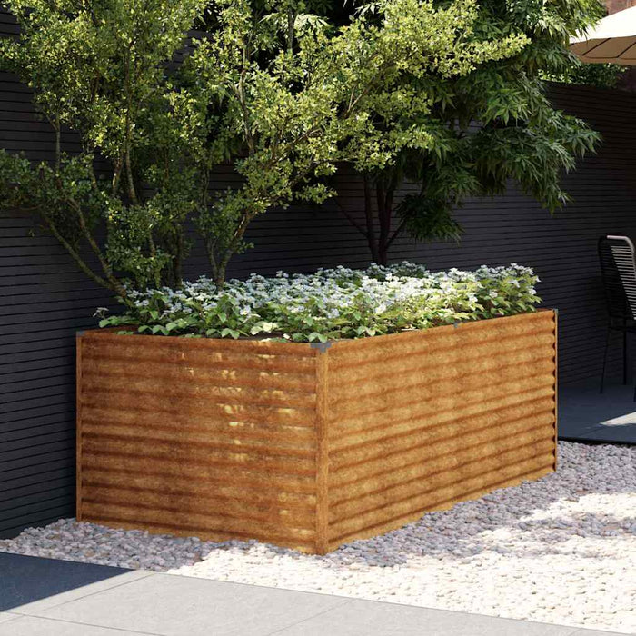 Garden Raised Bed 196X100X69 Cm Corten Steel Opxbbt