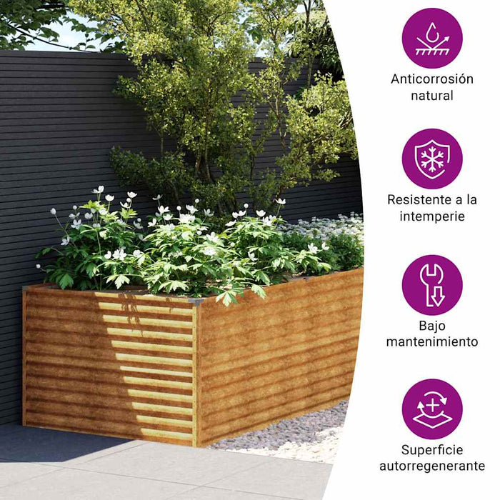 Garden Raised Bed 479X100X69 Cm Corten Steel Opxbbl
