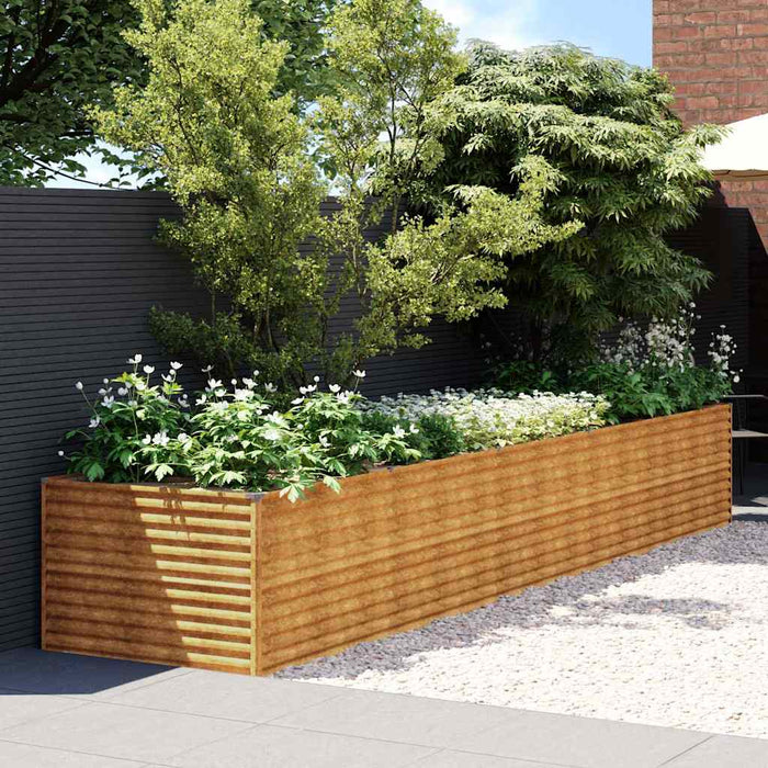 Garden Raised Bed 479X100X69 Cm Corten Steel Opxbbl