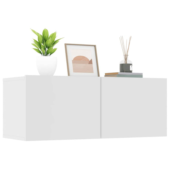 Tv Cabinets 2 Pcs White 80X30X30 Cm Engineered Wood Nbaptp