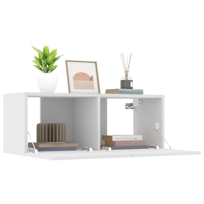 Tv Cabinets 2 Pcs White 80X30X30 Cm Engineered Wood Nbaptp