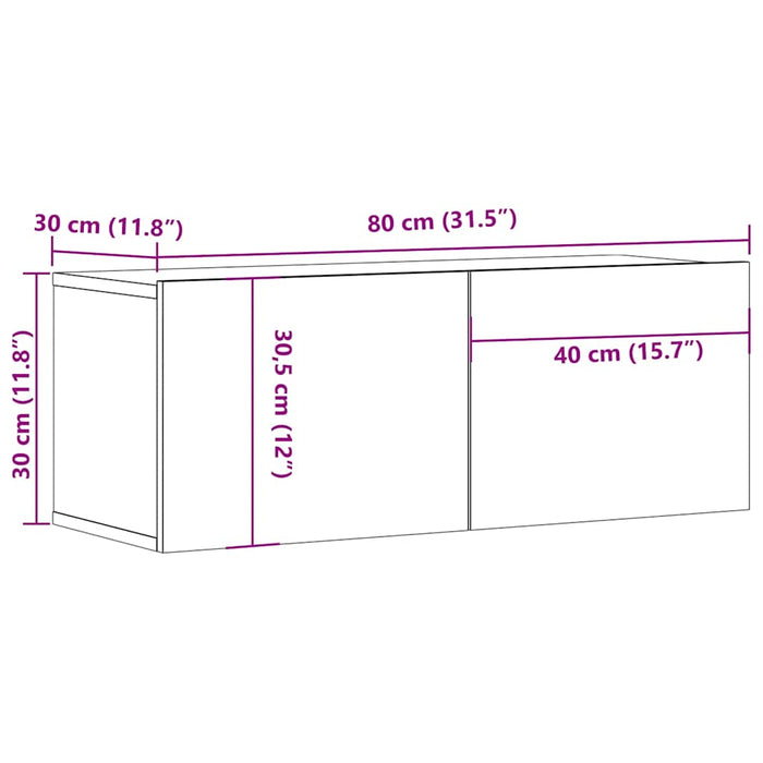 Tv Cabinets 2 Pcs White 80X30X30 Cm Engineered Wood Nbaptp