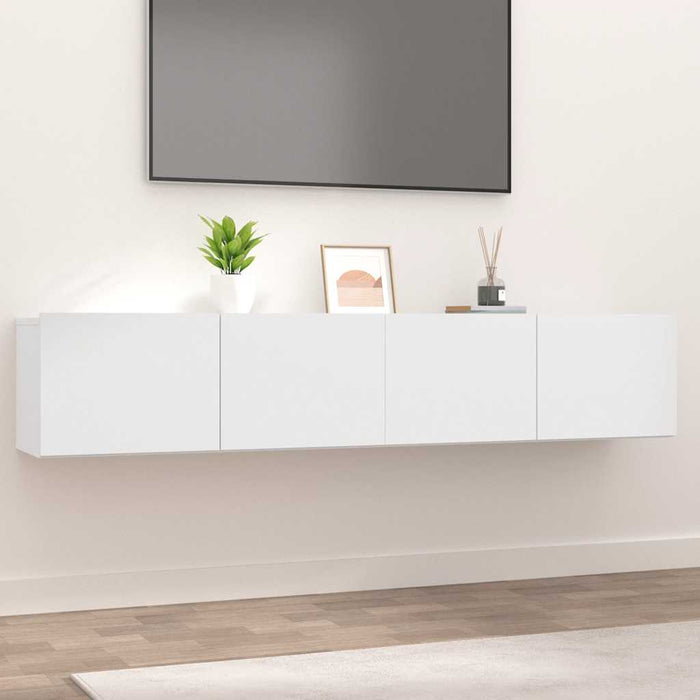 Tv Cabinets 2 Pcs White 80X30X30 Cm Engineered Wood Nbaptp