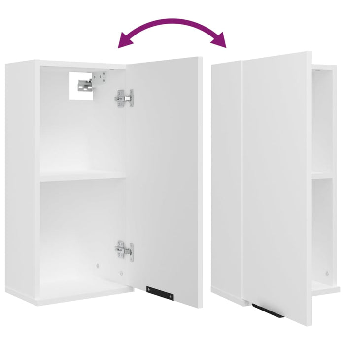 Wall-Mounted Bathroom Cabinet White 32X20X67 Cm Nooxkp