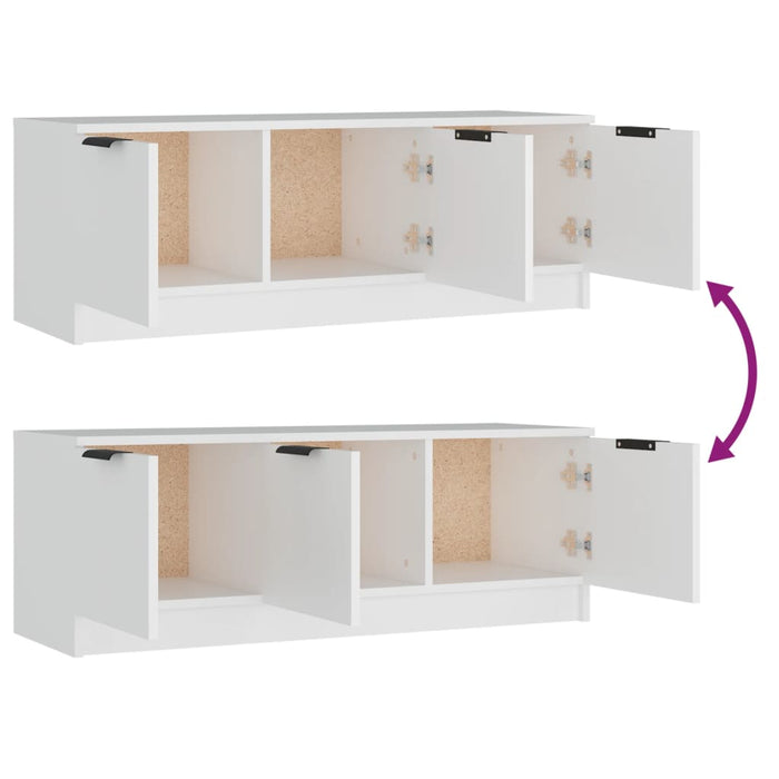 Tv Cabinet White 102X35X36.5 Cm Engineered Wood Nootpn