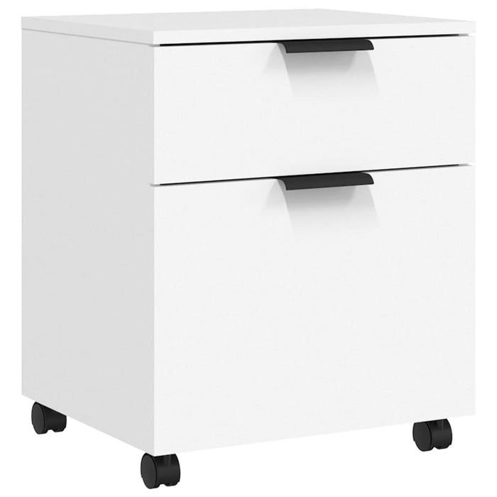 Mobile File Cabinet With Wheels White 45X38X54 Cm Engineered Wood Noopxb