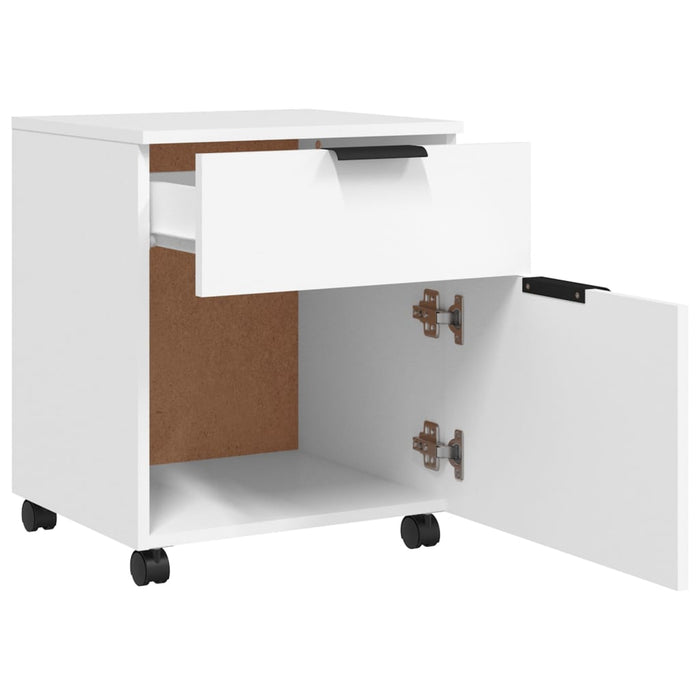 Mobile File Cabinet With Wheels White 45X38X54 Cm Engineered Wood Noopxb