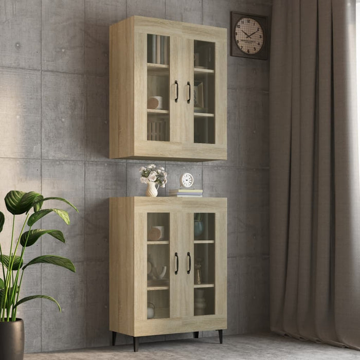 Hanging Wall Cabinet Sonoma Oak 69.5X34X90 Cm Noxxnn