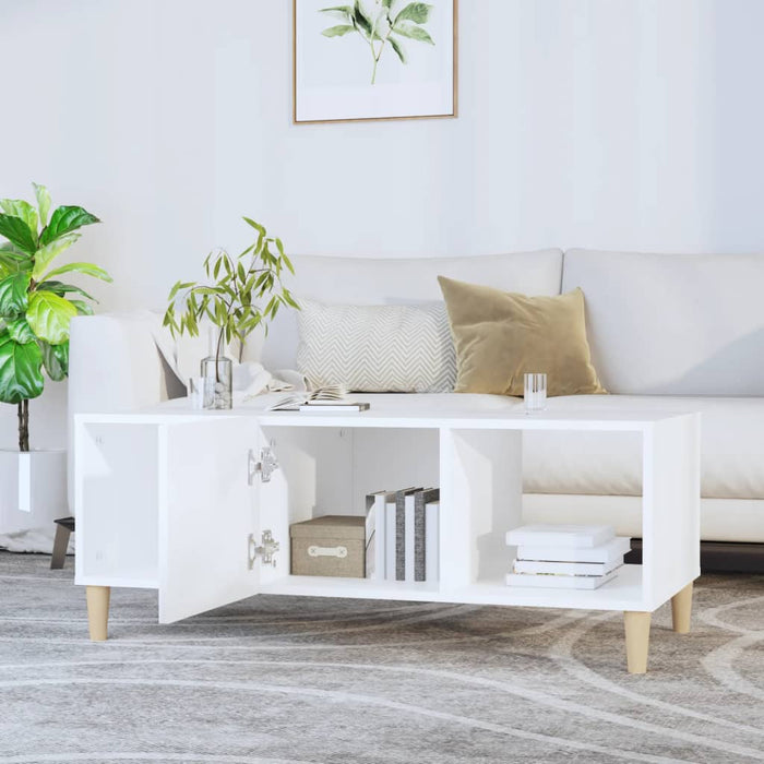 Coffee Table White 102X50X40 Cm Engineered Wood Noxlkb