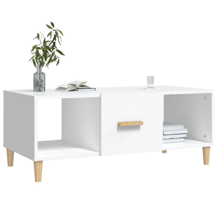 Coffee Table White 102X50X40 Cm Engineered Wood Noxlkb