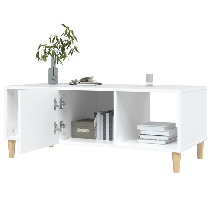 Coffee Table White 102X50X40 Cm Engineered Wood Noxlkb