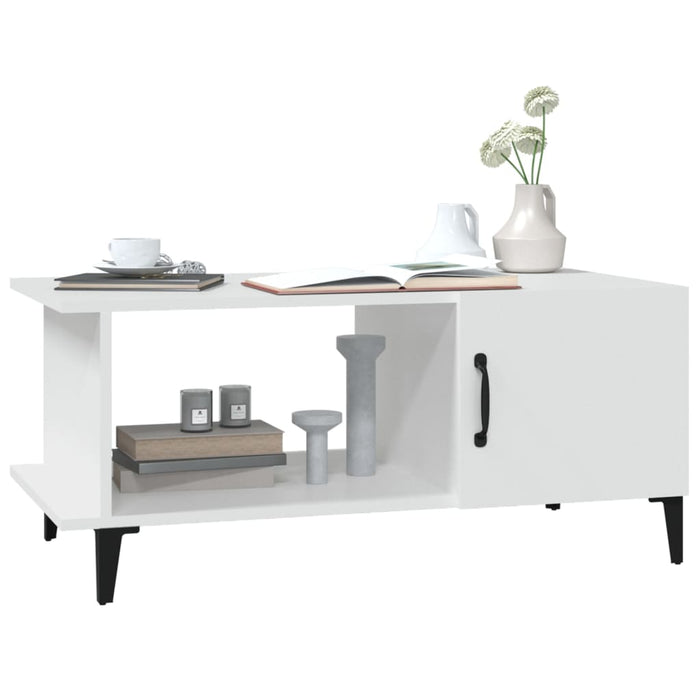 Coffee Table White 90X50X40 Cm Engineered Wood Noxipt