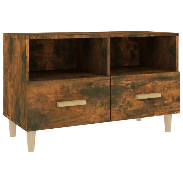 Tv Cabinet Smoked Oak 80X36X50 Cm Engineered Wood Noiank