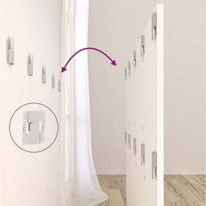 Queen Size Bed Headboard With Cabinets White 160 Cm Engineered Wood Toopibb