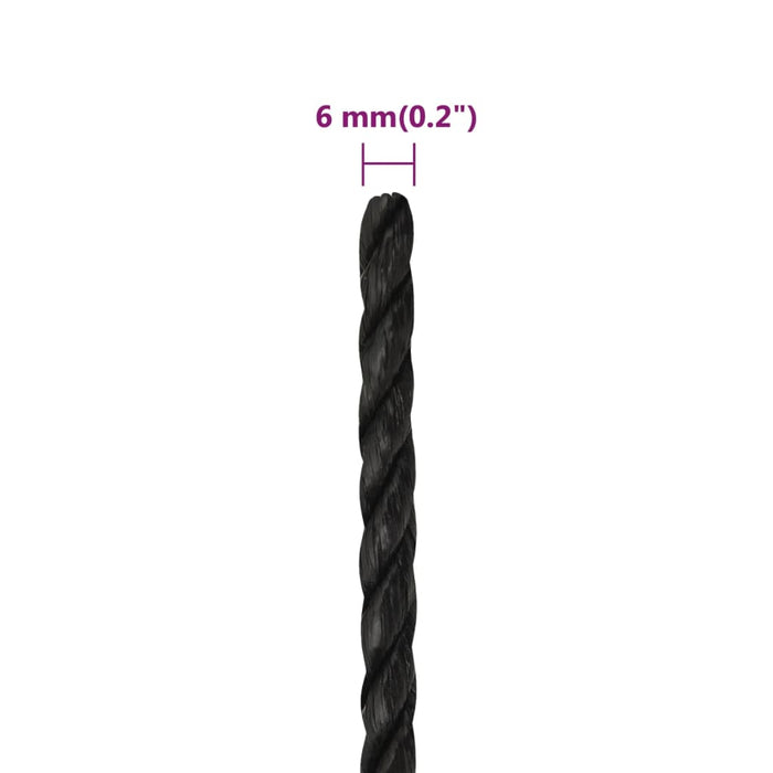 Work Rope Black 6 Mm 50 M Polypropylene Optbbx