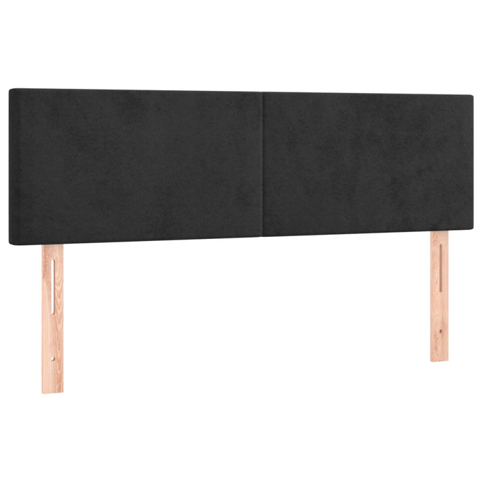Double Size Headboards 2 Pcs Black 72X5X78/88 Cm Velvet Tapnbb