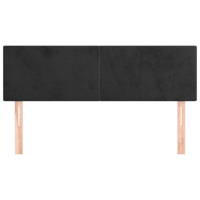 Double Size Headboards 2 Pcs Black 72X5X78/88 Cm Velvet Tapnbb