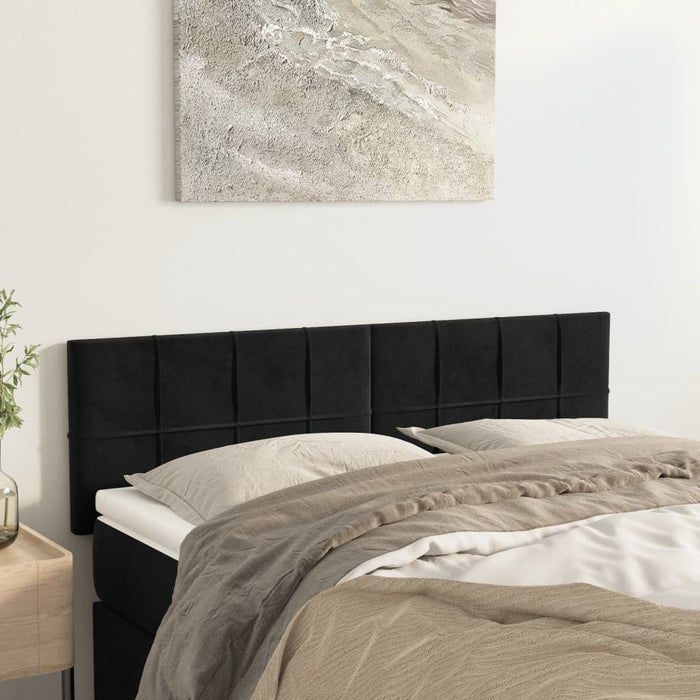 Double Size Headboards 2 Pcs Black 72 Cm Velvet Talbpl