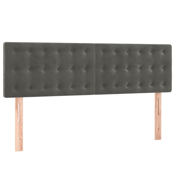 Double Size Headboards 2 Pcs Dark Grey 72 Cm Velvet Talaio