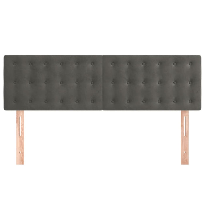 Double Size Headboards 2 Pcs Dark Grey 72 Cm Velvet Talaio