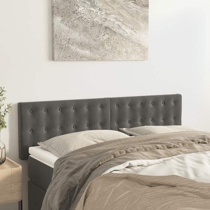 Double Size Headboards 2 Pcs Dark Grey 72 Cm Velvet Talaio