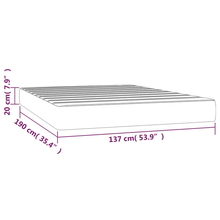 Double Size Pocket Spring Bed Mattress Black 137X190X20 Cm Fabric Tainix
