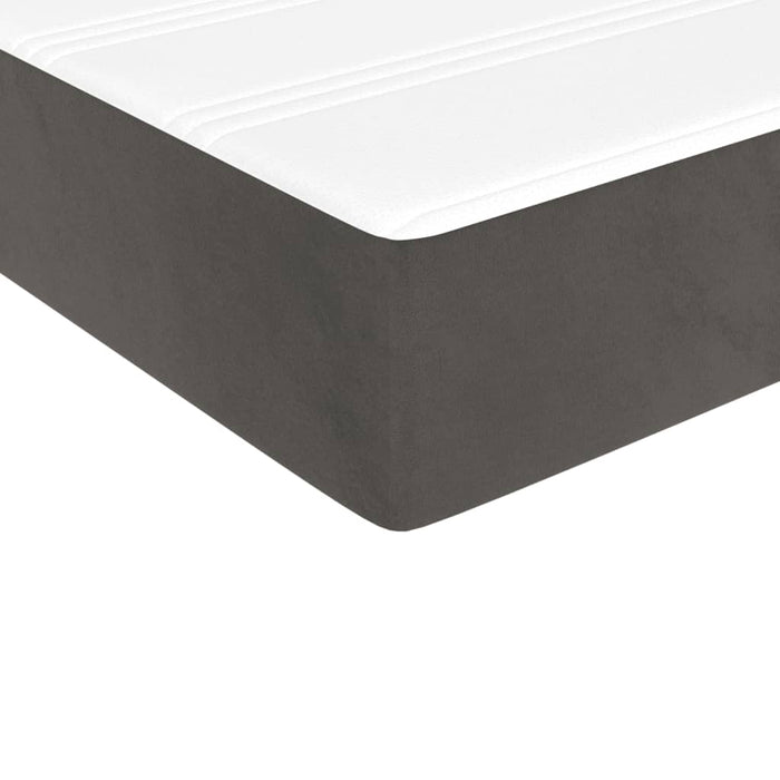 Double Size Pocket Spring Bed Mattress Dark Grey 137X190X20 Cm Velvet Tainil