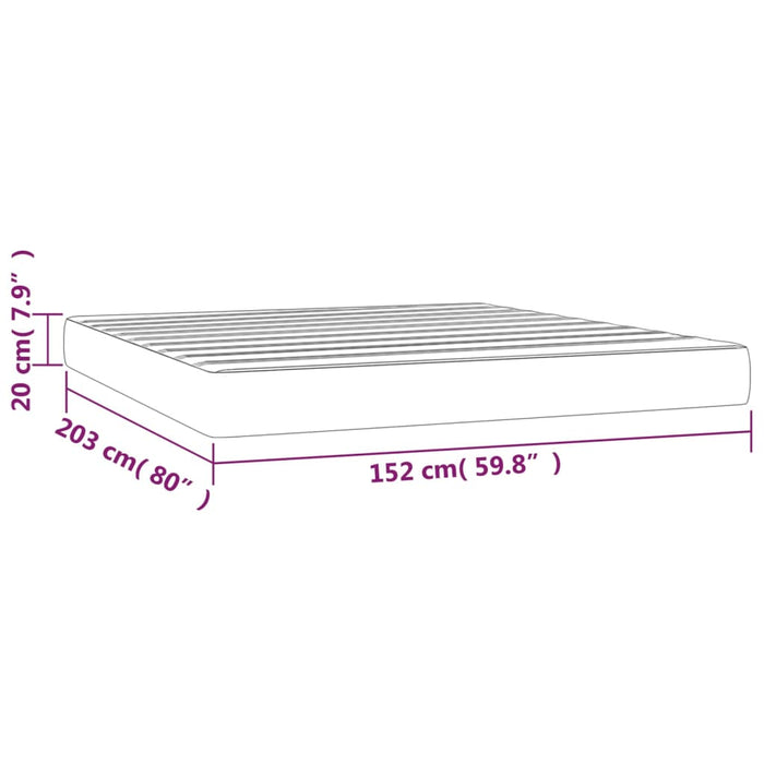 Queen Size Pocket Spring Bed Mattress Dark Grey 152X203X20 Cm Fabric Tainik