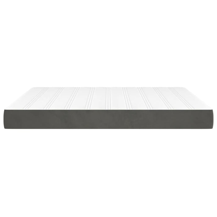 Queen Size Pocket Spring Bed Mattress Dark Grey 152X203X20 Cm Velvet Tainna