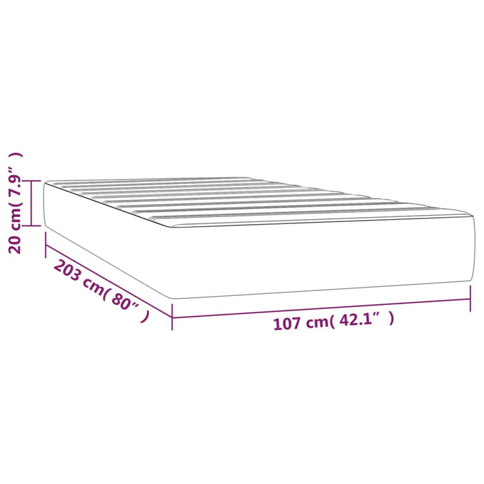 King Single Size Pocket Spring Bed Mattress Black 107X203X20 Cm Faux Leather Taikbt