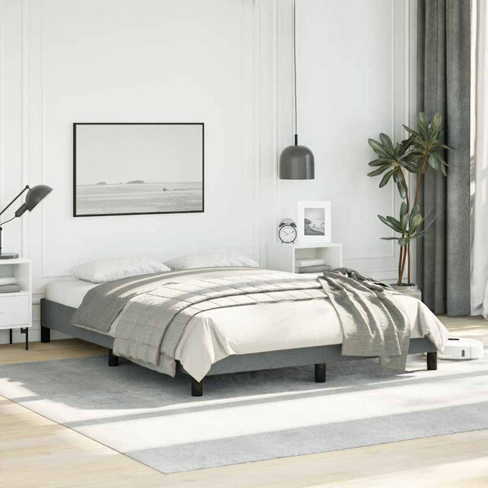 Double Size Bed Frame Without Mattress Dark Grey 137X187 Cm Fabric Talipk