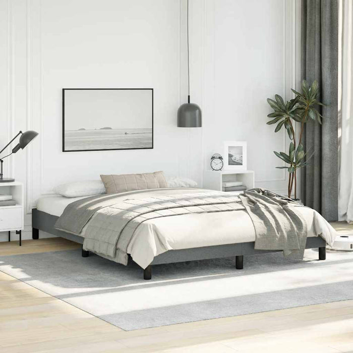 Queen Size Bed Frame Without Mattress Dark Grey 152X203 Cm Fabric Talilx