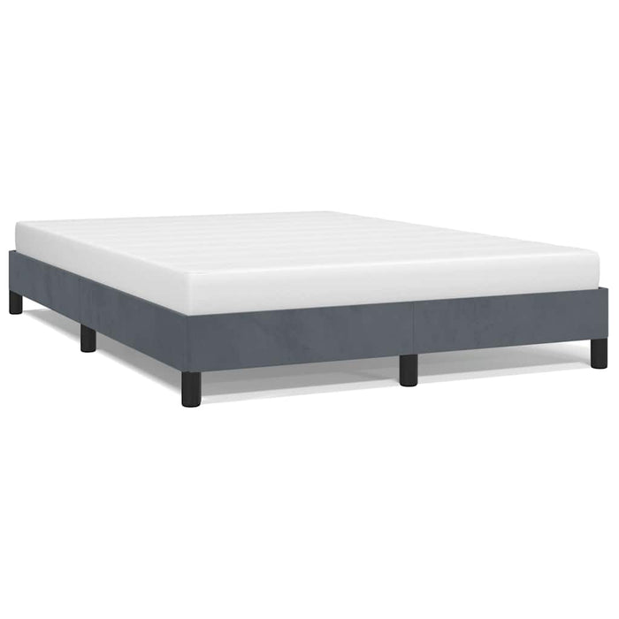 Double Size Bed Frame Without Mattress Dark Grey 137X187 Cm Velvet Taibbi