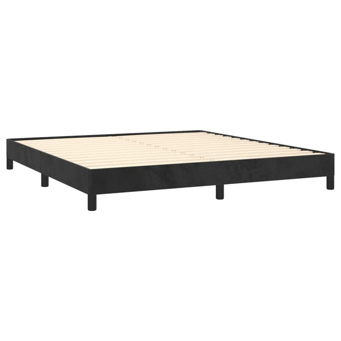 Queen Size Bed Frame Without Mattress Black 152X203 Cm Velvet Taiboo