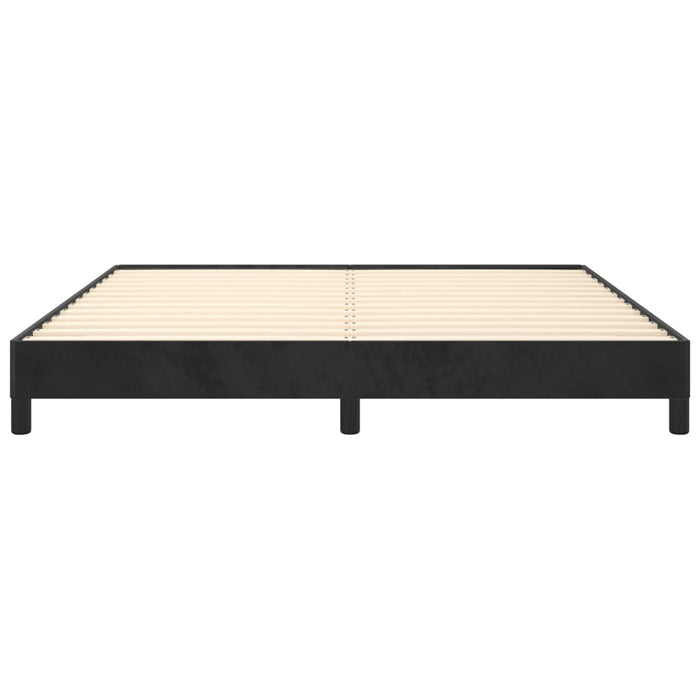 Queen Size Bed Frame Without Mattress Black 152X203 Cm Velvet Taiboo