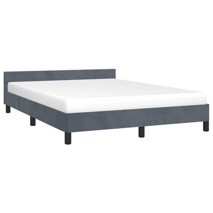 Queen Size Bed Frame Without Mattress Dark Grey Velvet Tailbi