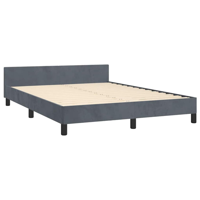 Queen Size Bed Frame Without Mattress Dark Grey Velvet Tailbi