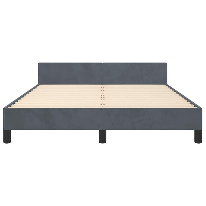 Queen Size Bed Frame Without Mattress Dark Grey Velvet Tailbi