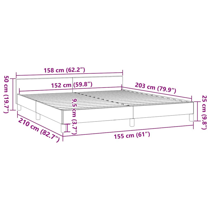 Queen Size Bed Frame Without Mattress Dark Grey Velvet Tailbi