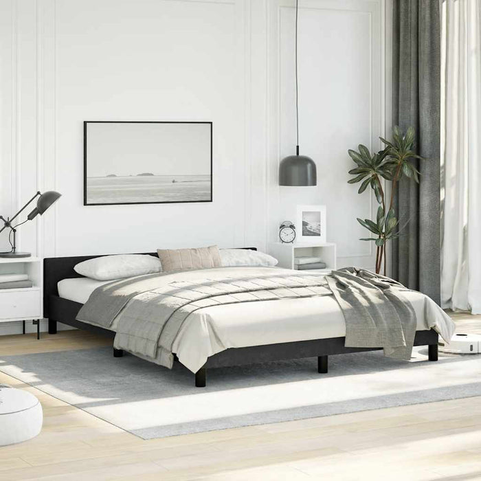 Queen Size Bed Frame Without Mattress Black Velvet Tailbn