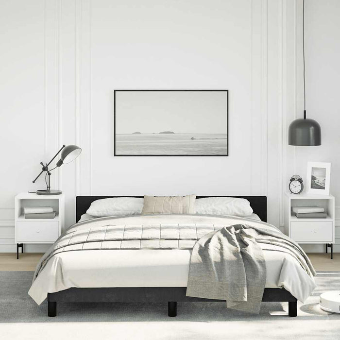 Queen Size Bed Frame Without Mattress Black Velvet Tailbn