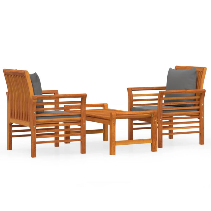 3 Piece Garden Lounge Set With Cushions Solid Wood Acacia Toxbalx