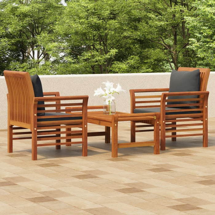 3 Piece Garden Lounge Set With Cushions Solid Wood Acacia Toxbalx