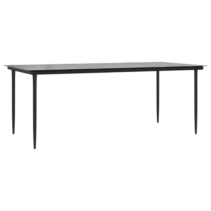 Garden Dining Table Black 200X100X74Cm Steel And Tempered Glass Tokxnb