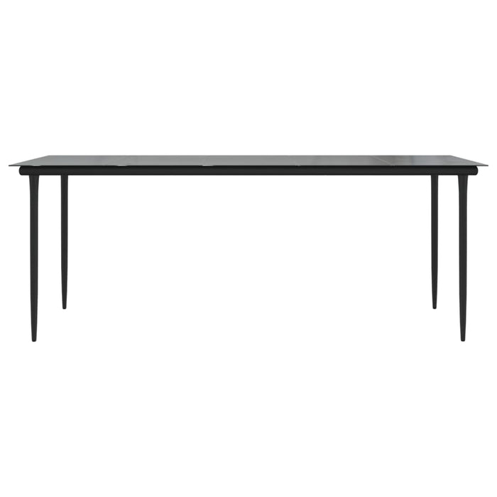Garden Dining Table Black 200X100X74Cm Steel And Tempered Glass Tokxnb